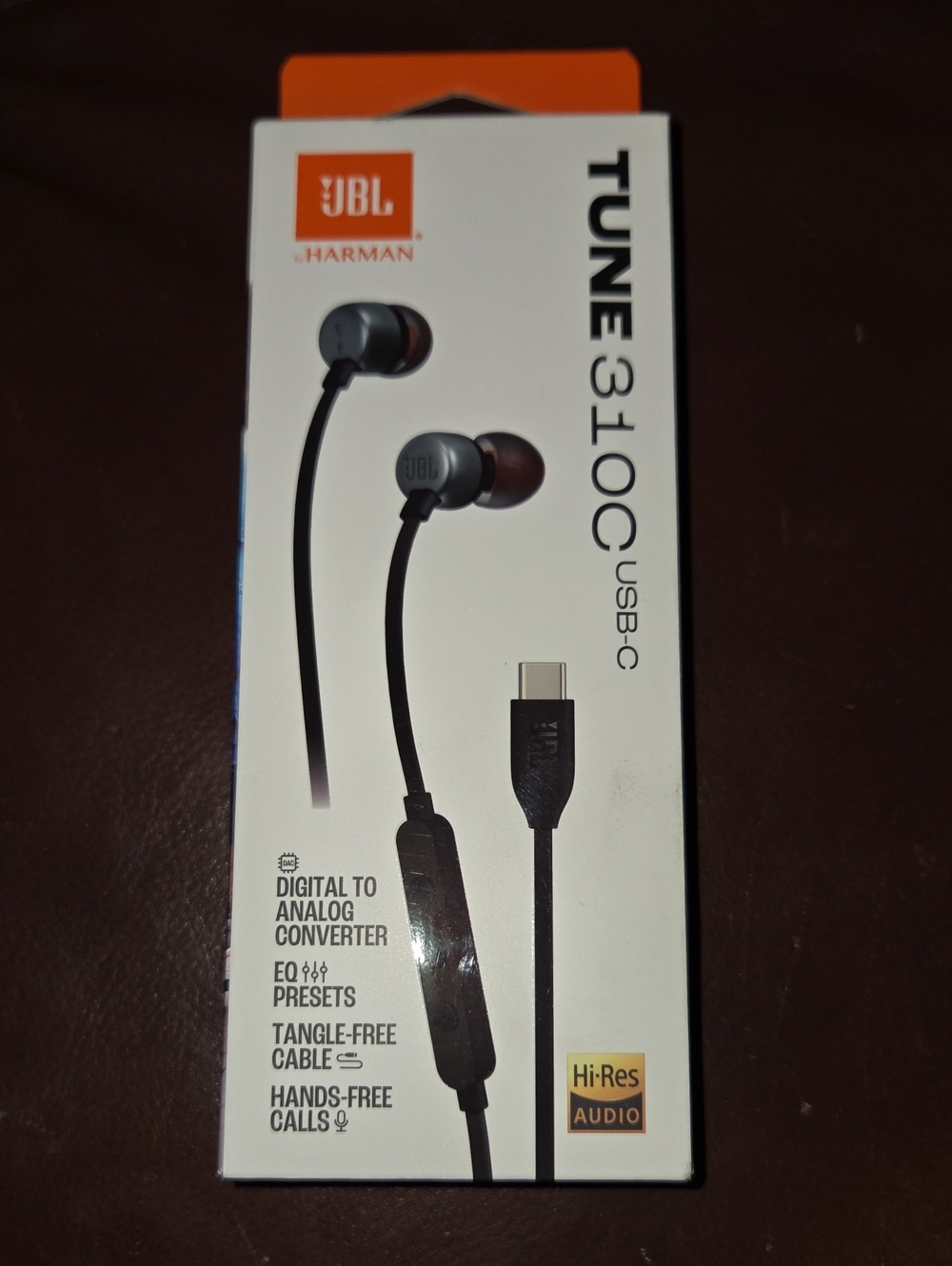 JBL Tune 310C USB-C In-Ear Headphones — Black By HARMAN